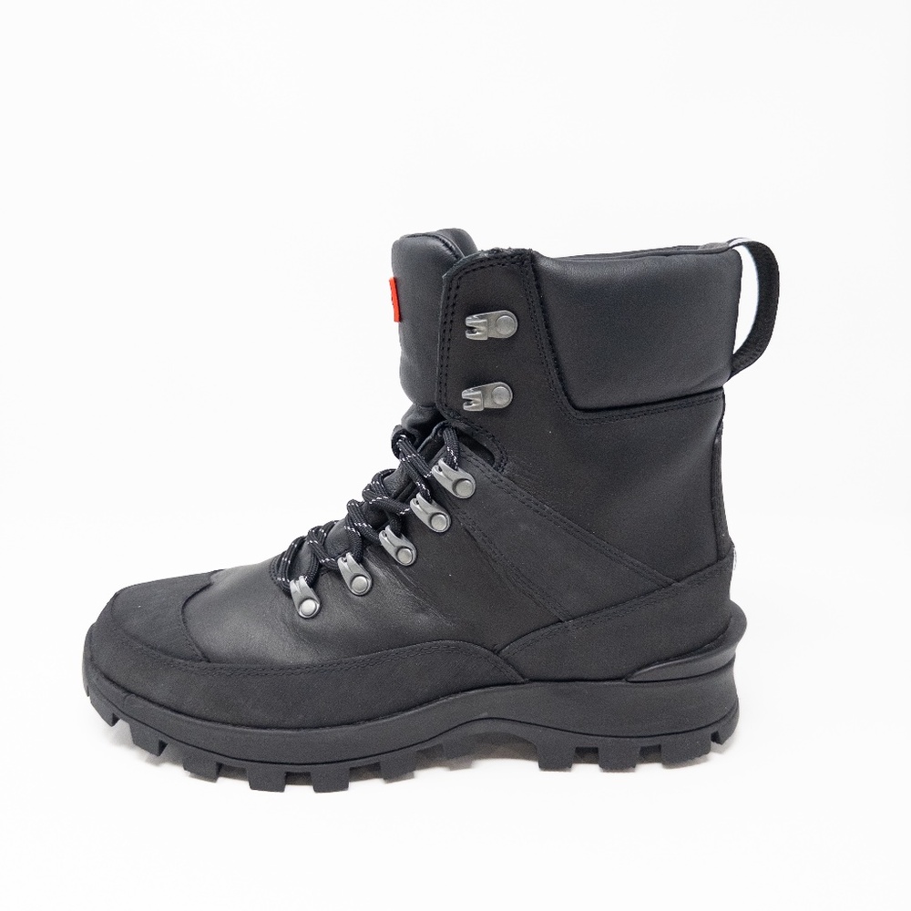 Hunter Explorer Commando Winter Snow Boot Black Leather Men’s 9 US 42 EU UK 8